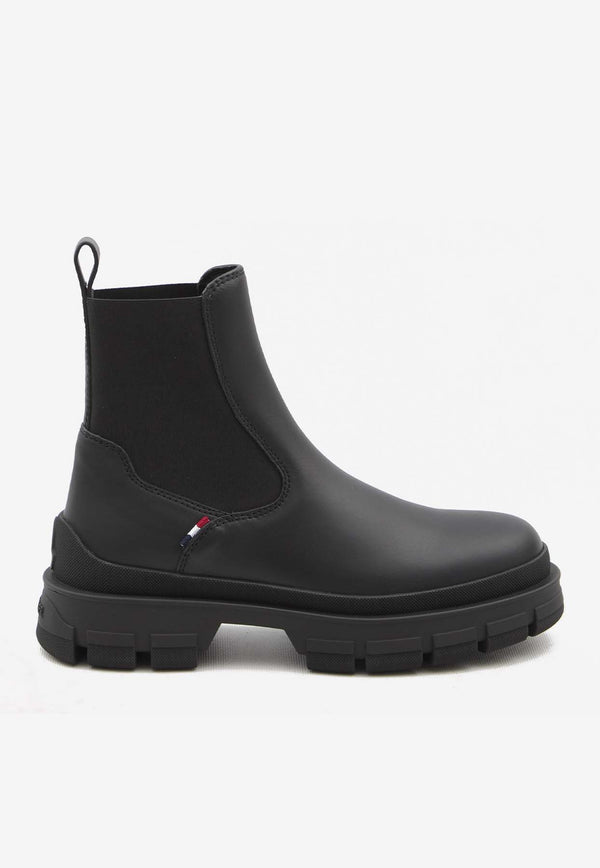 Moncler Hevea Leather Chelsea Boots Black 4F00090-M4646-999