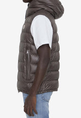 Moncler Barant Logo Patch Down Vest  Brown 1A00062-597EX-243