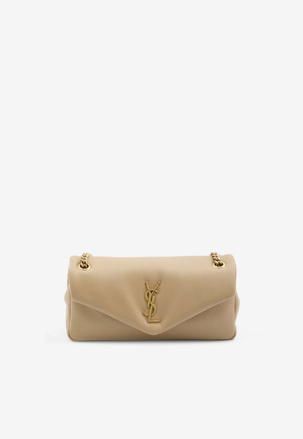 Saint Laurent Small Calypso Plunged Leather Shoulder Bag Beige 734153-AACQO-2646