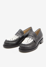 Mach & Mach Sirene Pearl Embellished Loafers Black PF24-S0776-30-CLF-B02