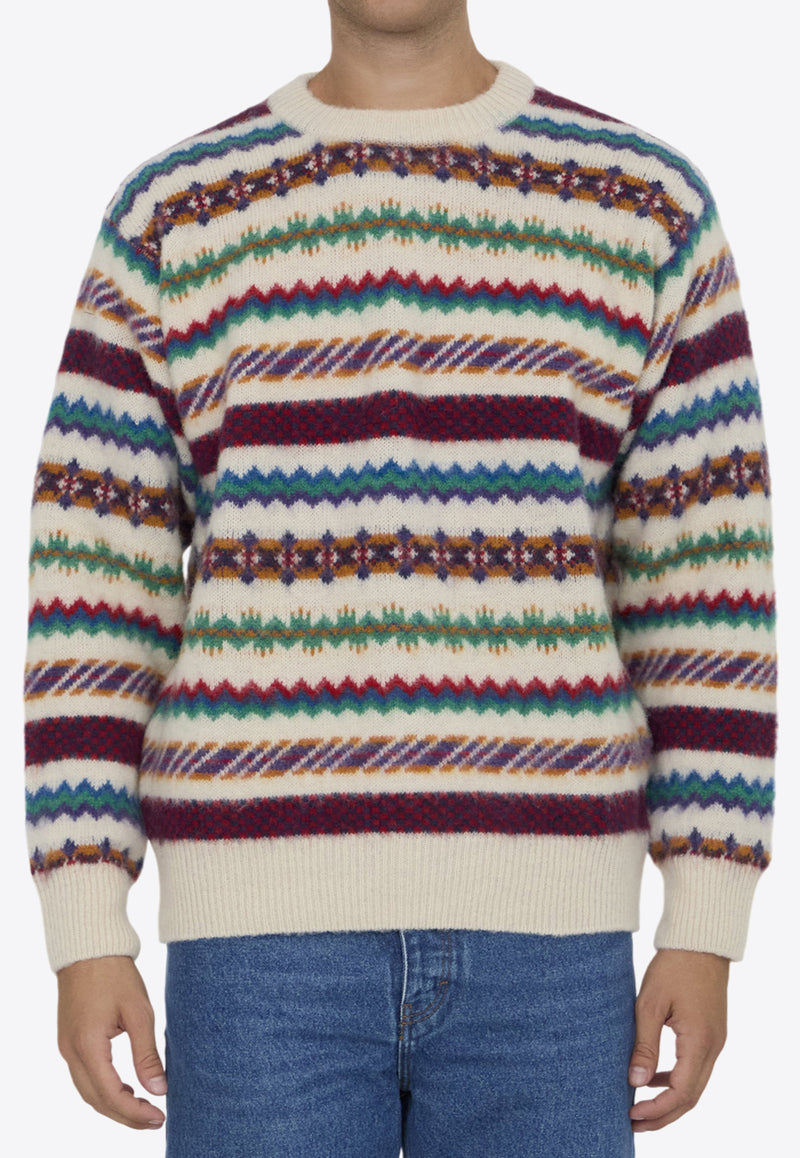 Howlin' A Woolen Wonder Crewneck Sweater Multicolor A WOOLEN WONDER--ECRU