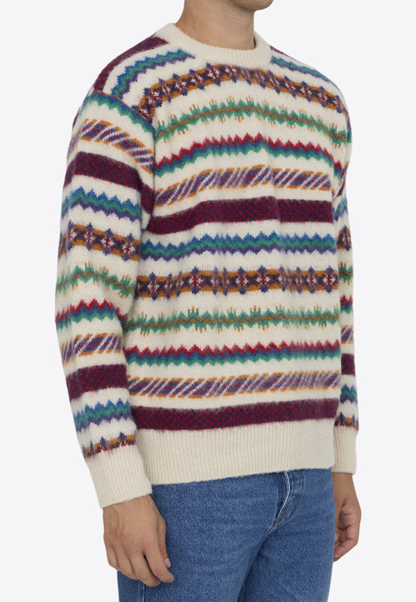 Howlin' A Woolen Wonder Crewneck Sweater Multicolor A WOOLEN WONDER--ECRU