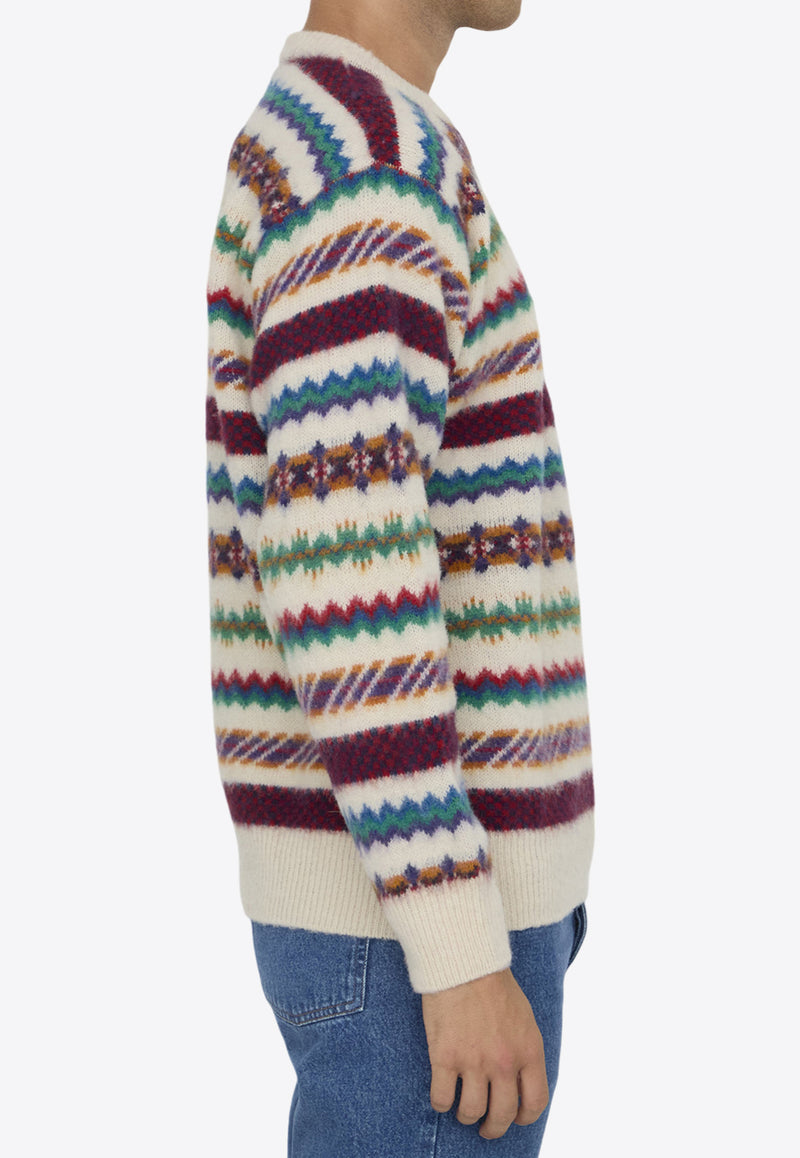 Howlin' A Woolen Wonder Crewneck Sweater Multicolor A WOOLEN WONDER--ECRU