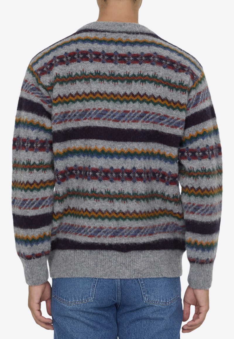 Howlin' A Woolen Wonder Crewneck Sweater Multicolor A WOOLEN WONDER--MED GREY