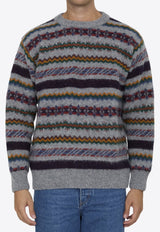 Howlin' A Woolen Wonder Crewneck Sweater Multicolor A WOOLEN WONDER--MED GREY