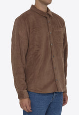 James Perse Sherpa  Corduroy Overshirt Brown MJWC2085--CHES