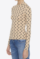 Marine Serre Moon Jacquard Long-Sleeved Top Nude WTS005A-CJER0001-TA10