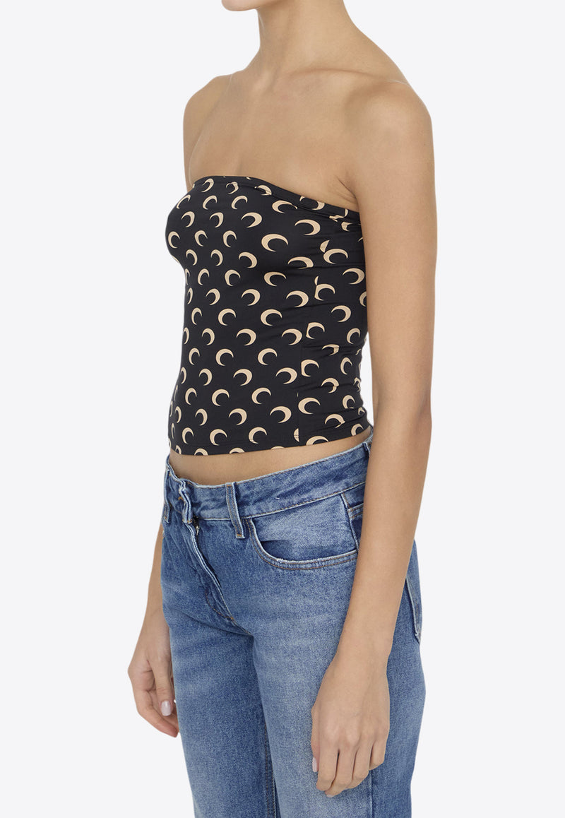 Marine Serre Moon Jacquard Tube Top Black WTS011A-CJER001-IT99