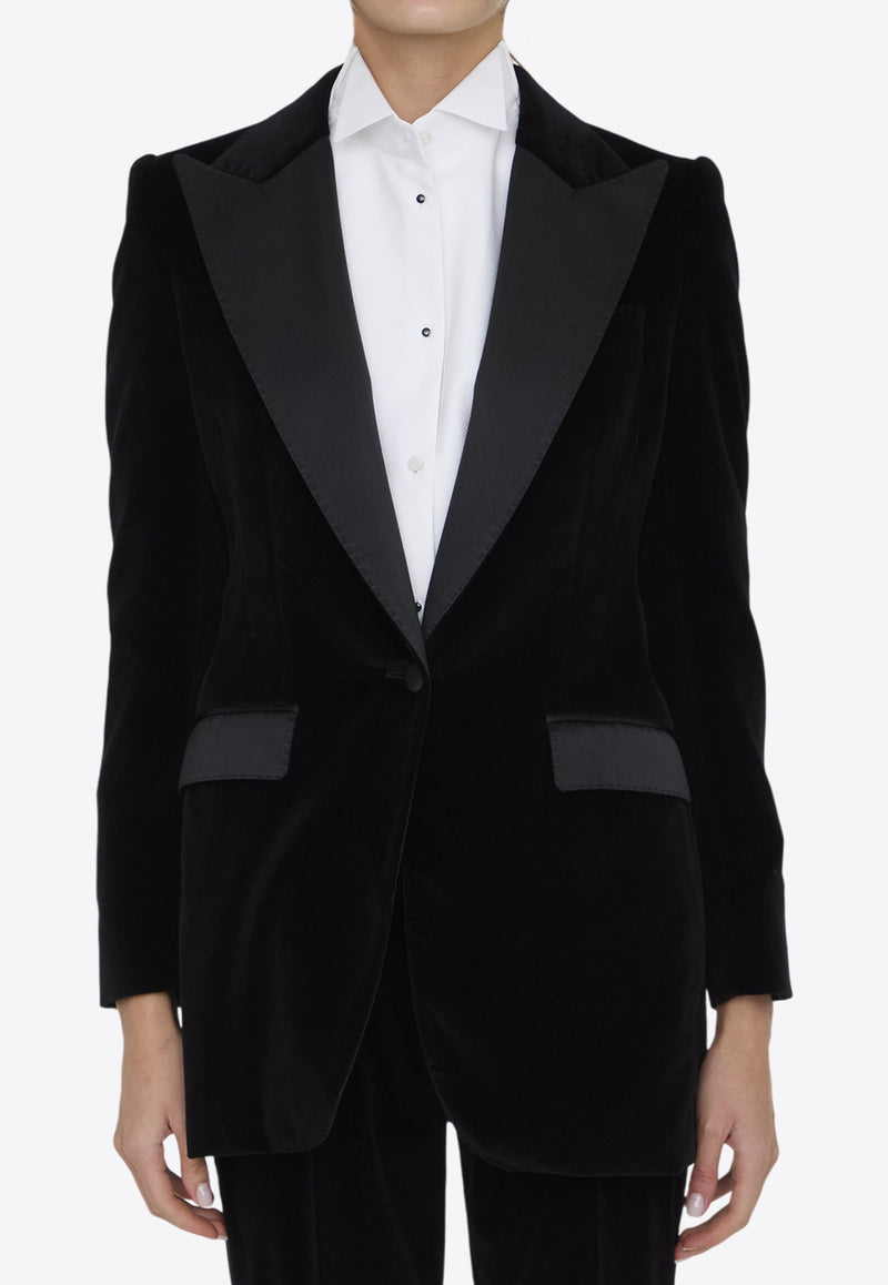 Dolce & Gabbana Turtlington Velvet Tuxedo Blazer Black F2942T-FUVG7-N0000