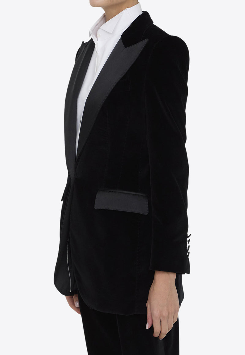 Dolce & Gabbana Turtlington Velvet Tuxedo Blazer Black F2942T-FUVG7-N0000