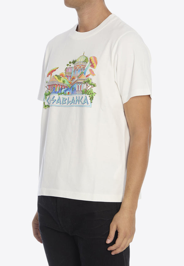 Casablanca The Road to Knowledge Crewneck T-shirt White MF24JTS001--02