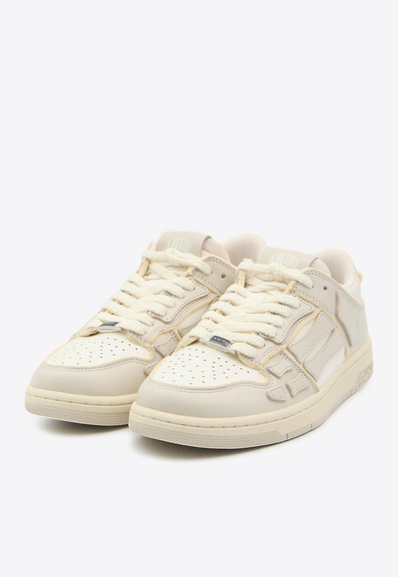 Amiri Collegiate Skel-Top Leather Sneakers Beige AMFOSR1030--BIRCHWHITE