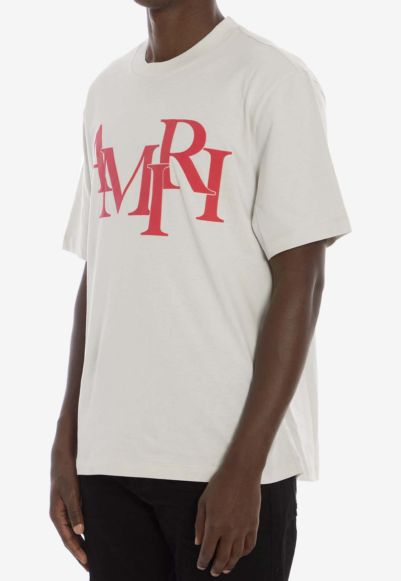 Amiri Staggered Logo T-shirt Cream AMJYTE1078--BIRCH