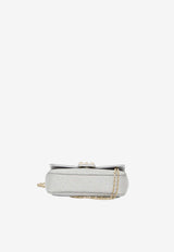 Roger Vivier Jeu de Fille Glittered Clutch Silver RBWANMC0100-K5UB-B200