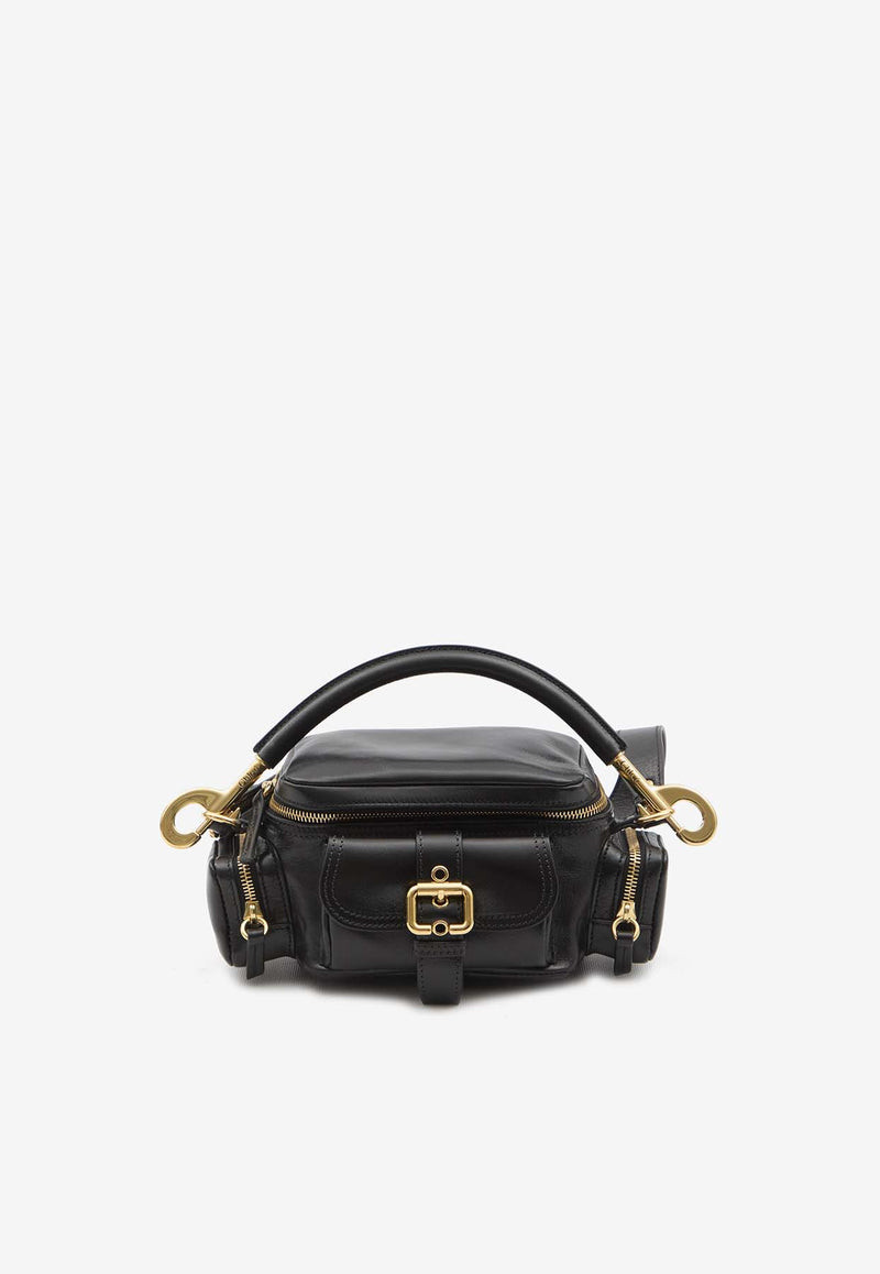 Chloé Small Leather Camera Top Handle Bag Black CHC24AS534-N83-001