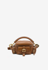 Chloé Small Shiny Leather Camera Bag Brown CHC24AS534-N83-26M