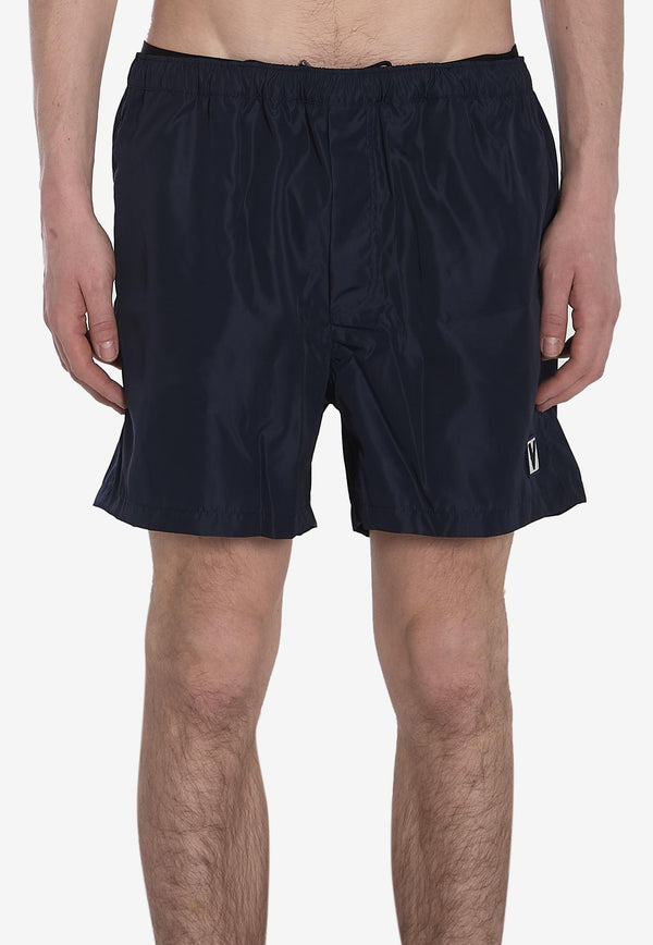 Valentino Chez Logo Patch Swim Shorts Blue 6V3UHA28-6FN-B01