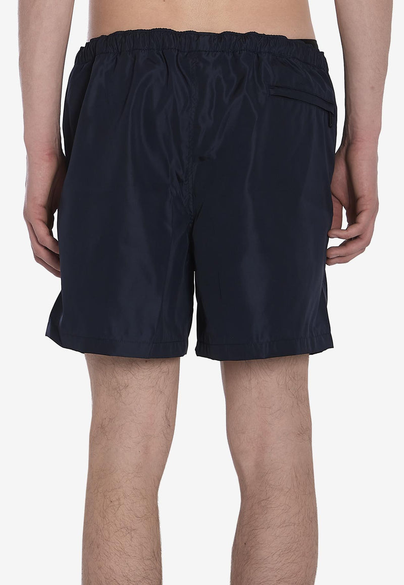 Valentino Chez Logo Patch Swim Shorts Blue 6V3UHA28-6FN-B01