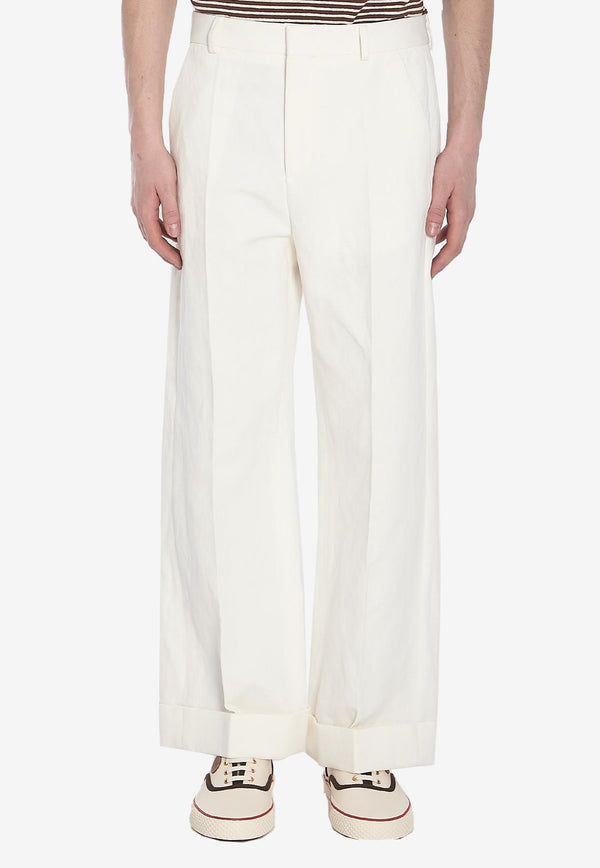 Valentino Straight-Leg Chino Pants White 6V3RBJ70-AL6-A03