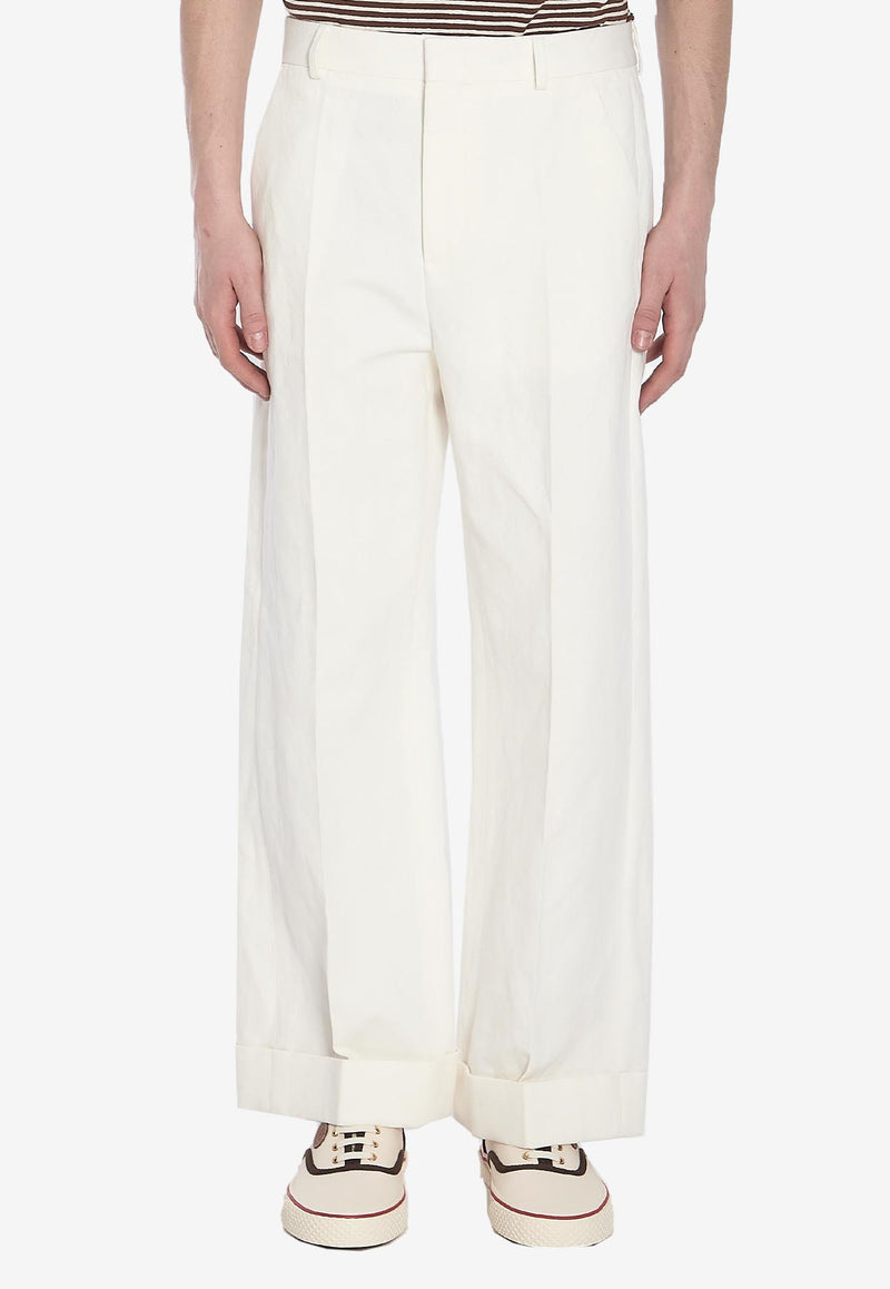 Valentino Straight-Leg Chino Pants White 6V3RBJ70-AL6-A03