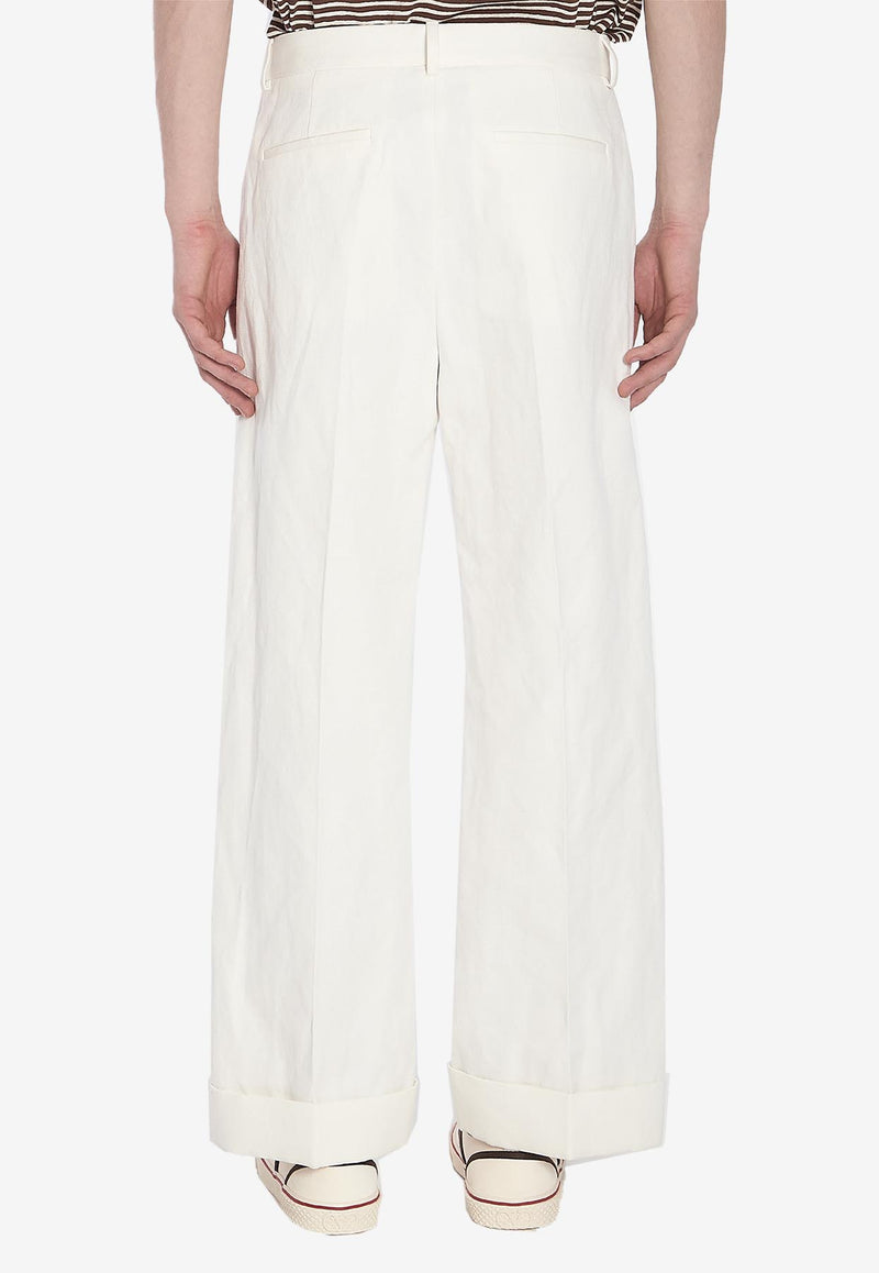 Valentino Straight-Leg Chino Pants White 6V3RBJ70-AL6-A03