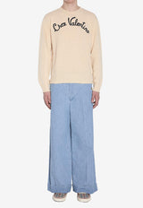 Valentino Chez Logo Wool Knit Sweater Cream 6V3KC33L-AR8-581