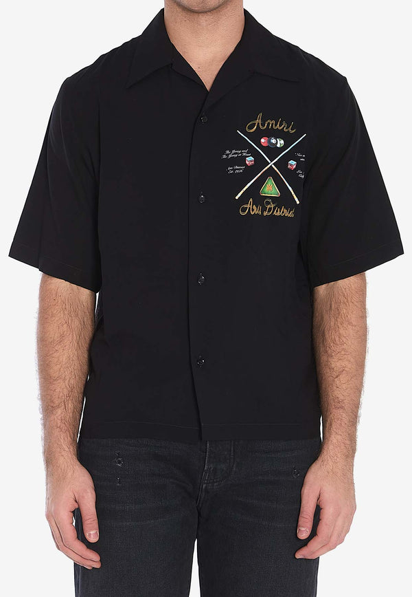 Amiri Bowling Short-Sleeved Shirt AMSTCA1078--BLACK