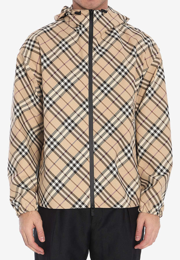 Burberry Check Twill Zip-Up Jacket 8101493--A5686