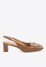 Tod's 50 Leather Slingback Pumps Brown XXW63L0JE10-SMX-S410