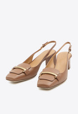 Tod's 50 Leather Slingback Pumps Brown XXW63L0JE10-SMX-S410