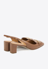 Tod's 50 Leather Slingback Pumps Brown XXW63L0JE10-SMX-S410