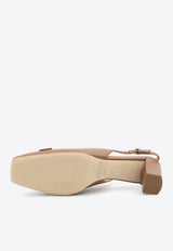 Tod's 50 Leather Slingback Pumps Brown XXW63L0JE10-SMX-S410