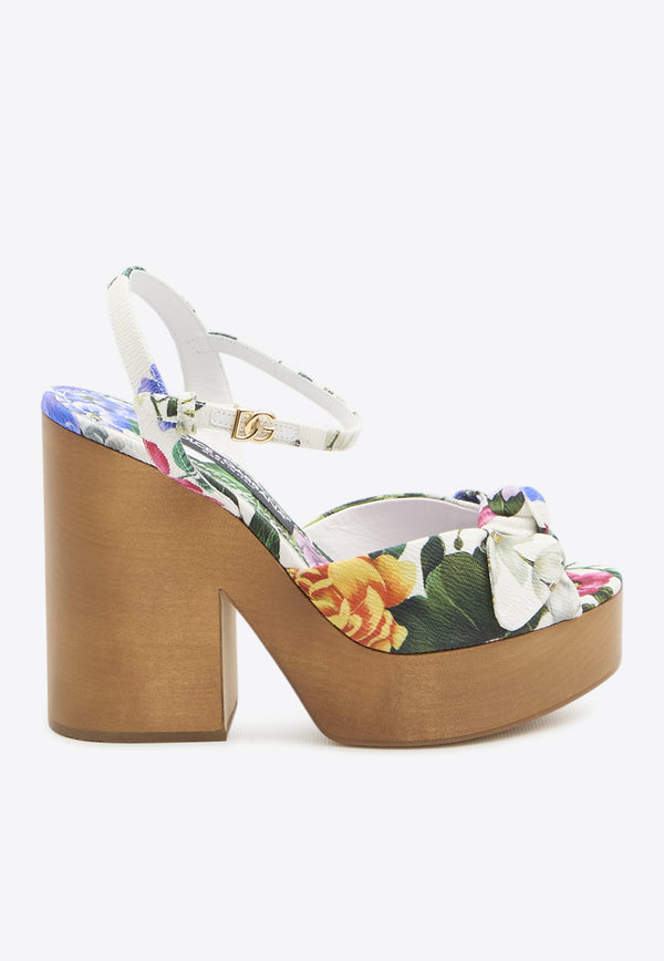 Dolce & Gabbana Keira 130 Floral Jacquard Platform Sandals Multicolor CZ0322-A6P73-HA5KT