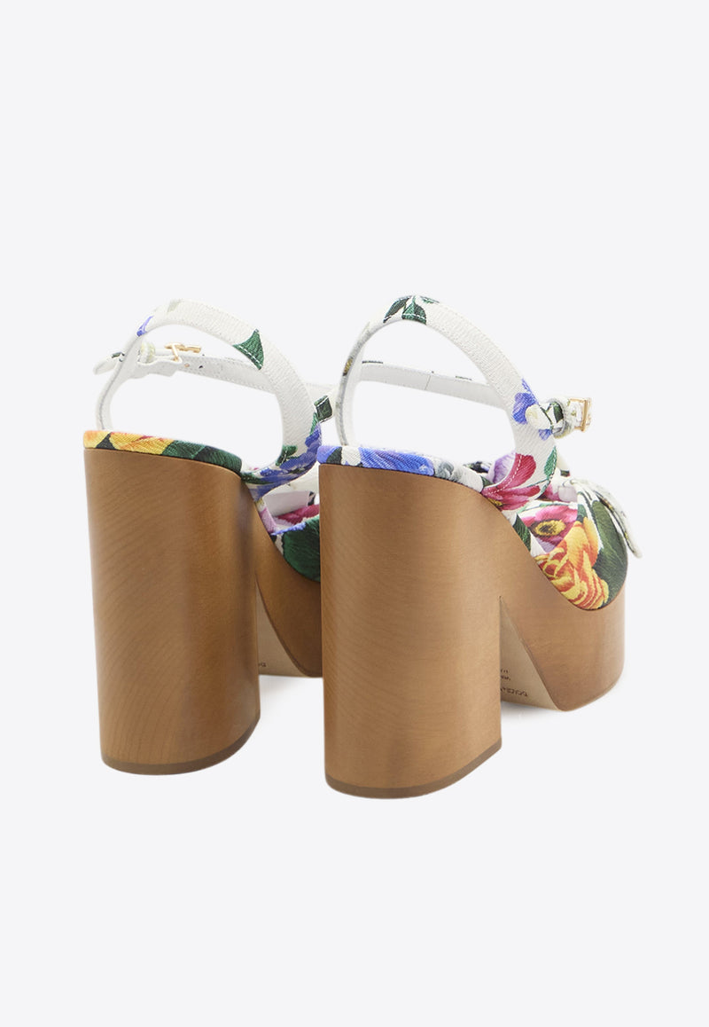 Dolce & Gabbana Keira 130 Floral Jacquard Platform Sandals Multicolor CZ0322-A6P73-HA5KT