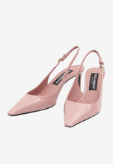 Dolce & Gabbana Mun 90 Polished Leather Slingback Pumps Pink CG0805-A1037-80405