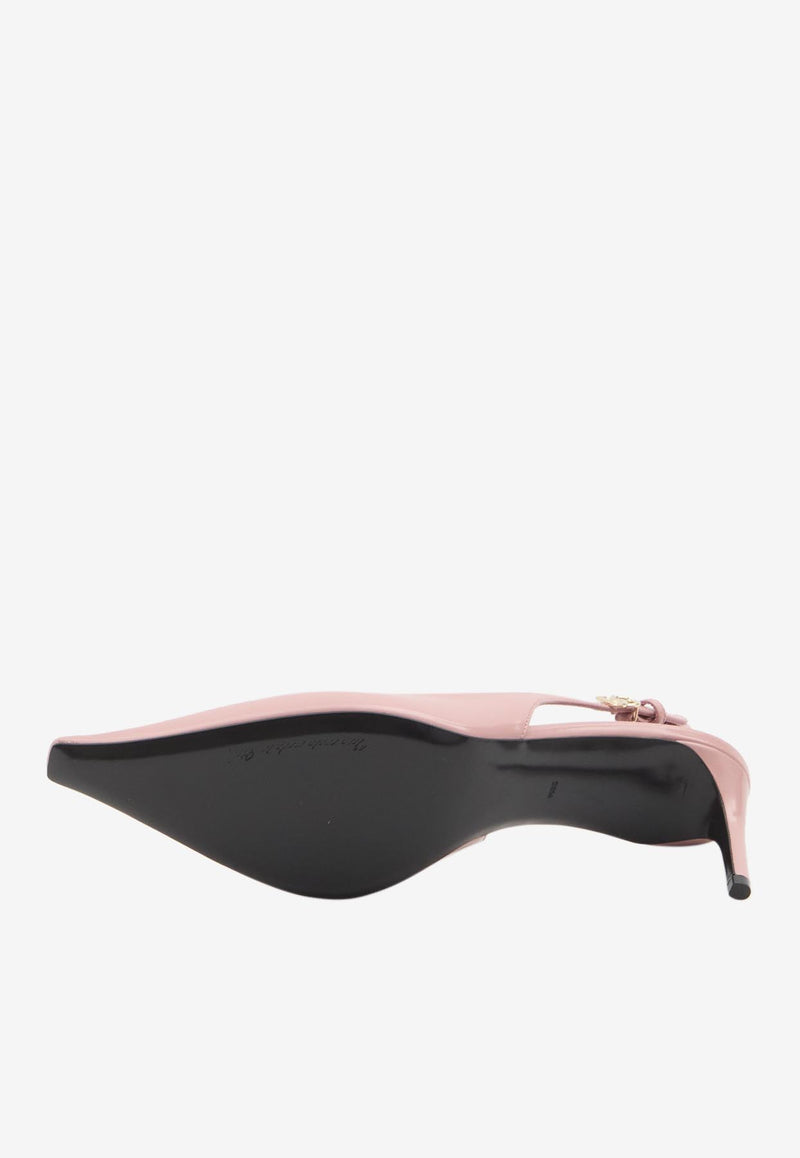 Dolce & Gabbana Mun 90 Polished Leather Slingback Pumps Pink CG0805-A1037-80405