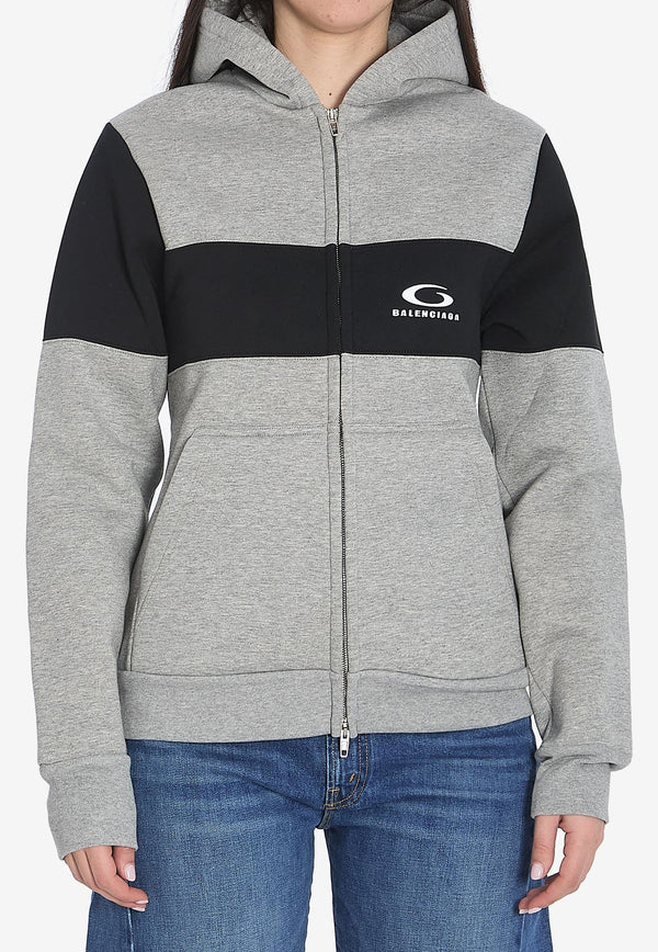Balenciaga Loop Sports Zip-Up Hooded Sweatshirt Gray 808832-TRVJ2-1167