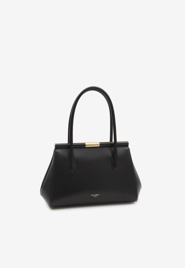 Dolce & Gabbana Marlene Everyday Grained Leather Shoulder Bag Black BB7734-A3G19-80999