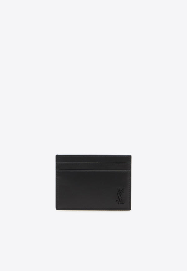 Saint Laurent Small Cassandre Leather Cardholder Black 607603-1JB0U-1000