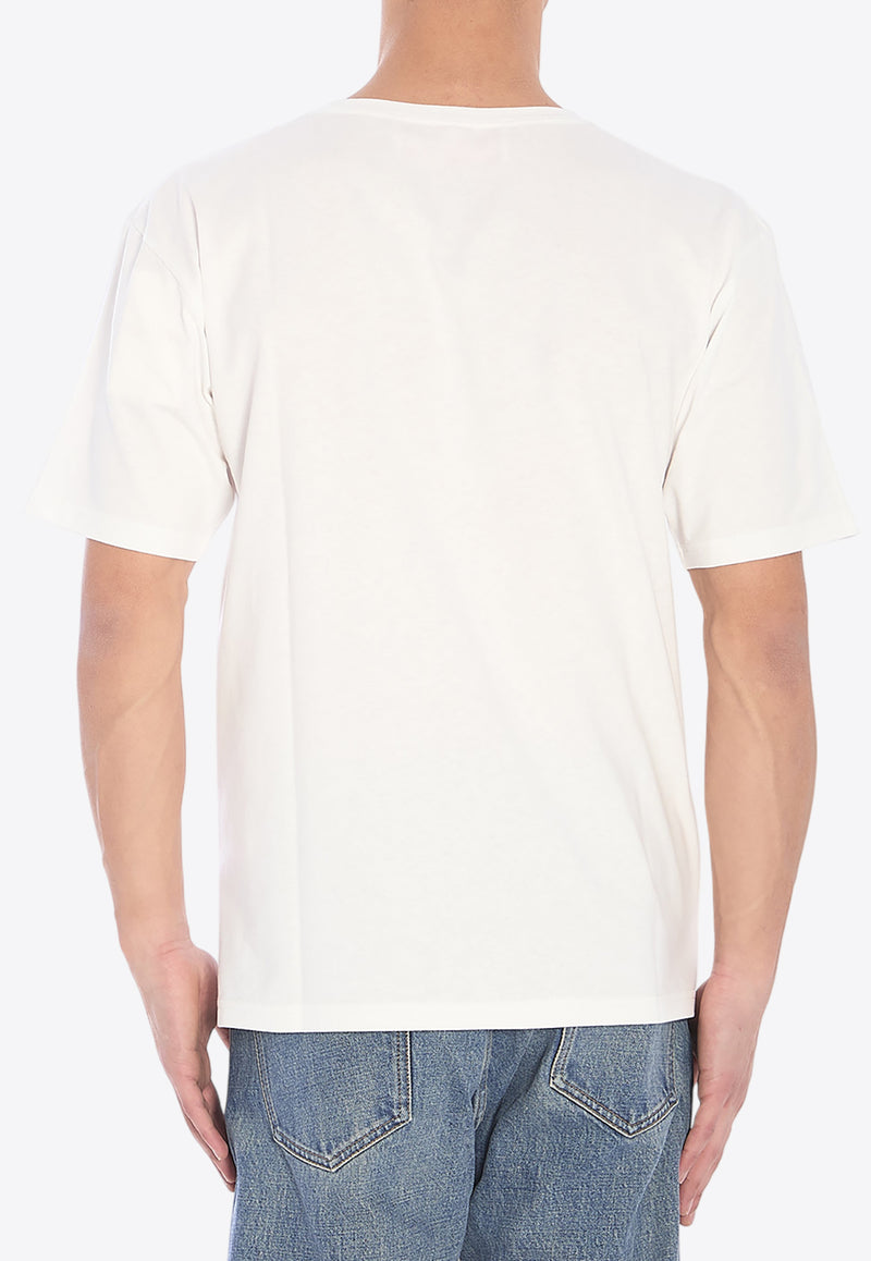 Valentino Chez Logo Print T-shirt White 6V3MG16P-AQ9-A03