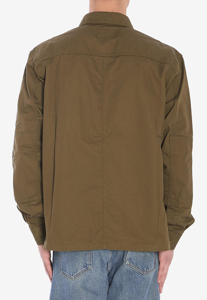 Saint Laurent Long-Sleeved Button-Up Overshirt Green 816396-Y03JC-3007