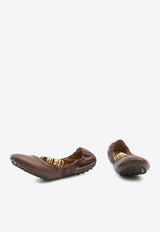 Tod's Dee Ring Leather Ballet Flats Brown XXW0HI0JJ10-U1O-S202