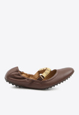 Tod's Dee Ring Leather Ballet Flats Brown XXW0HI0JJ10-U1O-S202