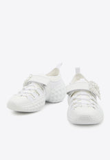 Roger Vivier Viv' Run Crystal Embellished Buckle Sneakers White RVW63738940-TU4-B001