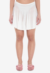 Alaïa Skater Ruffled Mini Skirt White AA9J2306K053A--000