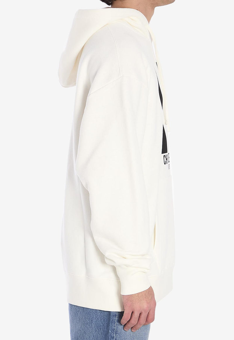 Valentino Chez Logo Print Hooded Sweatshirt Cream 6V3MF28N-AQA-A03