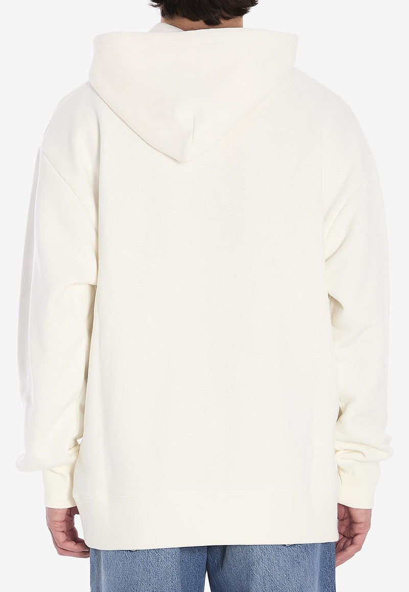 Valentino Chez Logo Print Hooded Sweatshirt Cream 6V3MF28N-AQA-A03