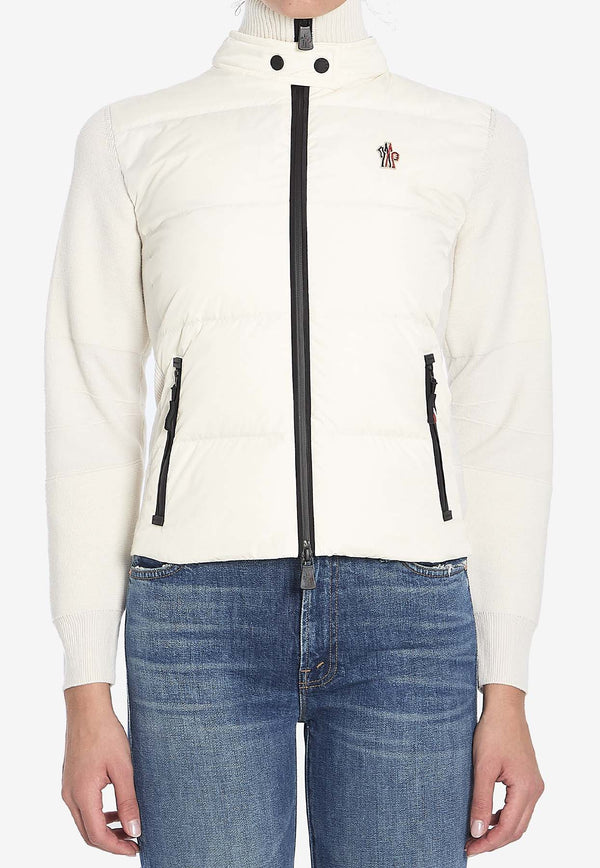 Moncler Grenoble Logo Patch Padded Cardigan White 9B00004-M1122-001