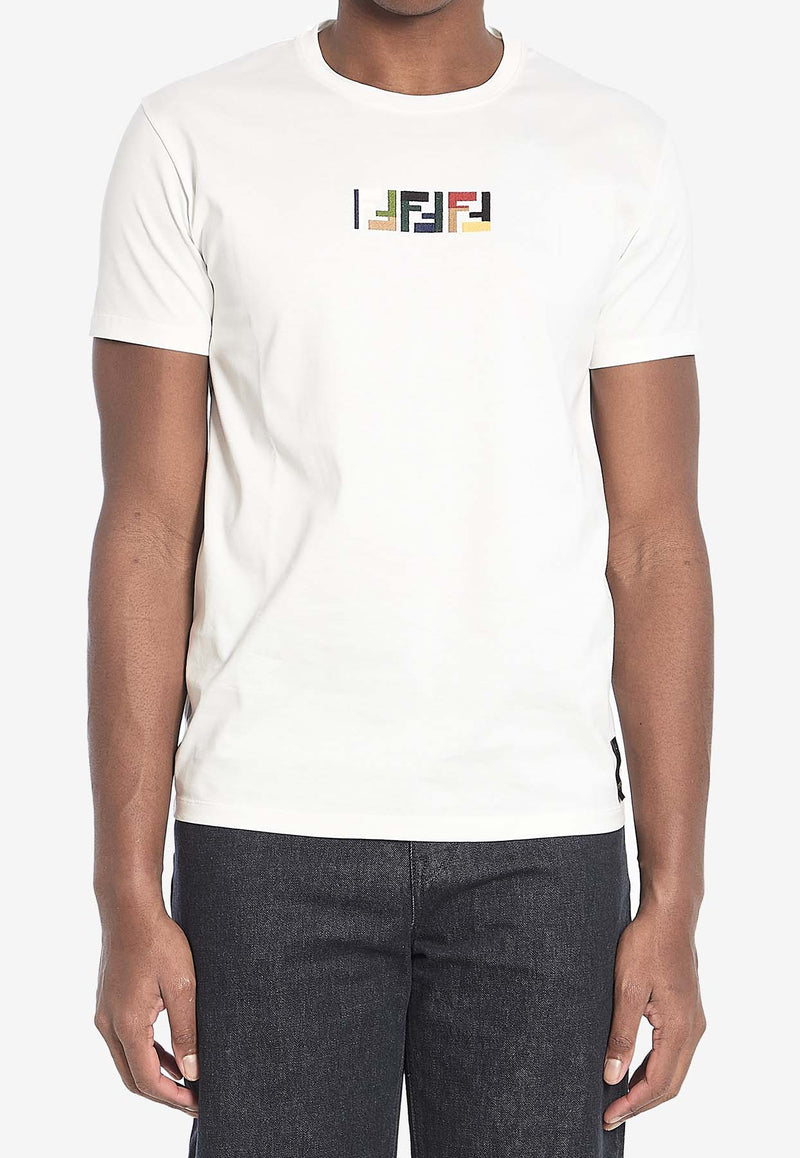 Fendi Triple FF Crewneck T-shirt White FY1319-AU1M-F0QA0