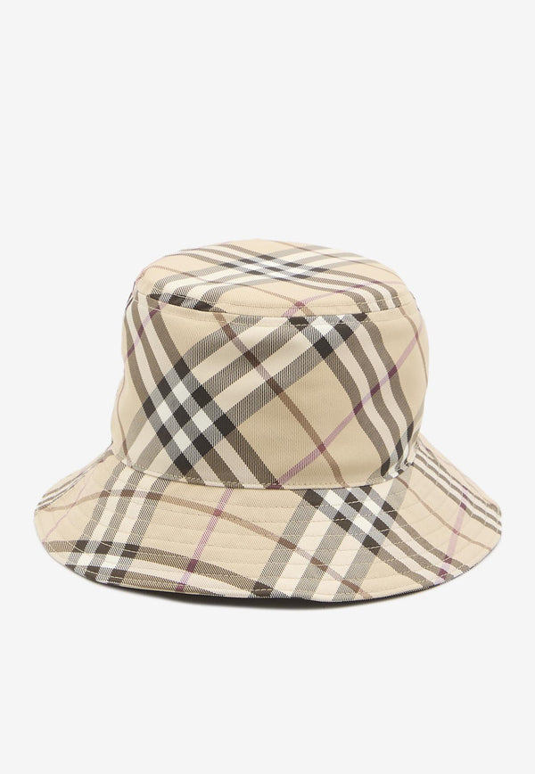 Burberry EKD Patch Checked Bucket Hat Beige 8103382--A5686